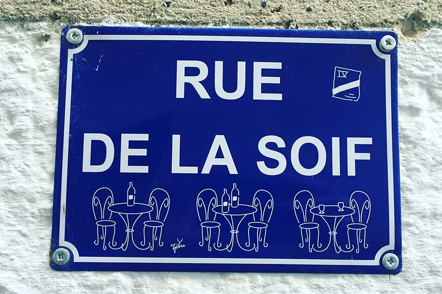 Rue de la Soif - Straßenschild