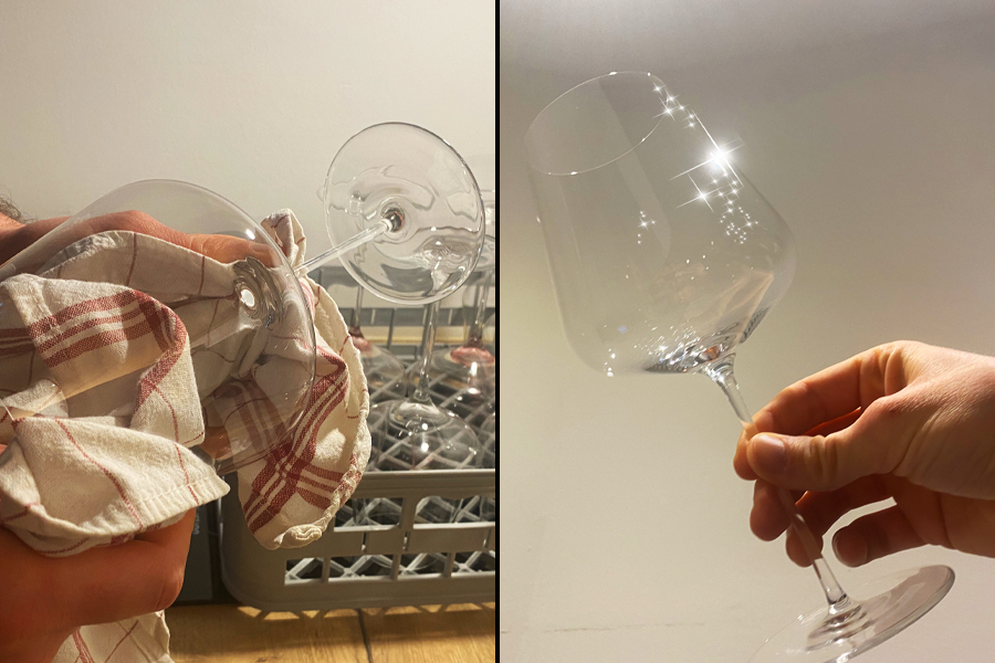 Über gut polierte Gläser freut sich nicht nur der Wein.