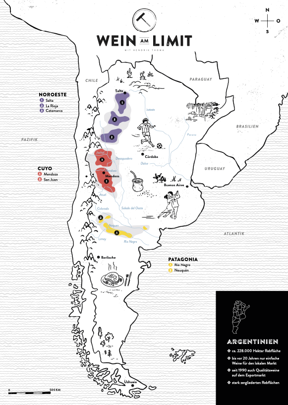 Weinbaukarte Argentinien